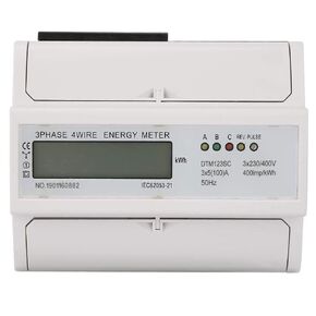3 Phase Kwh Meter,230/400V 5-100A Energy Consumption Digital Electric Power Meter 3 Phase Kwh Meter with LCD