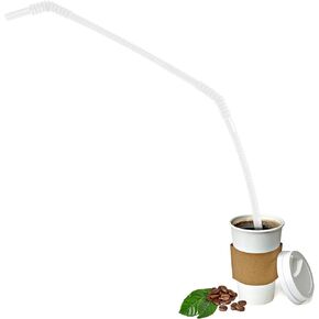 Geiserailie 12 Pieces Flexible Drinking Straws Extra Long Bendy Plastic Straws for Party Camping Limited Mobility Situations Dishwasher(Clear, 22 Inches)