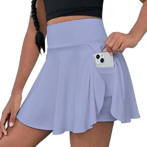 OEBLD Girls Flowy Athletic Shorts Skirts High Waist Butterfly 2 in 1 Running Tennis Active Sports Ruffle Skort with Pockets