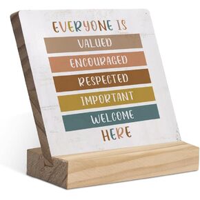 Always Remember You Matter Positive Affirmations Wood Plaque with Wooden Stand,Inspirational Quotes Wooden Plaque Sign Desk Decor for Home Classroom Playroom Table Shelf Decoration