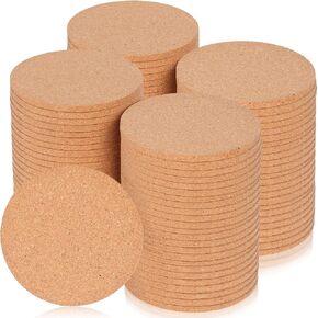 200 Pcs Cork Coaster for Drink Absorbent Blank Coasters Bulk Tea or Coffee Coaster Set 4 Inch Wooden Thick Cork Coasters for Wine Glass Cup Mug DIY Crafts Office Home Cottage (Hexagon)