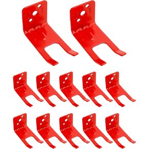 QWORK Fire Extinguisher Bracket, 12 Pack Steel Fire Extinguisher Fork Style Bracket, Universal Fits All 5 to 13 lbs Extinguishers with Valve Body Slots, Includes Mounting Screws