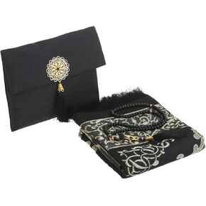 Prien Muslim Prayer Rug with Tasbih and Portable Bag, Muslim Gift for Women Men, Mubarak Islamic Box, Soft Mat Islam Gifts Set, Turkish Sajadah for Ramadan, Eid, Hajj, Travel, Pray (Pink)