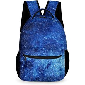 Blue Galaxy Backpack Kids Space Universe Galaxy Backpack for Boys and Girls, Starry Stars Backpack for Elementary Kids, Children Travel Laptop Backpack, 16.5 Inch