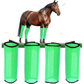 Mesh Fly Boots for Horses Set of 4 - Horse Leg Guards and Leg Wraps - Shield Your Equine Companion in Style