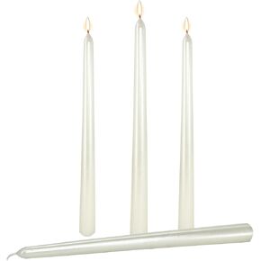 Taper Candles, Dripless Smokeless Long Tall Tapered Candle, Red Glossy Metal Style 10 inch Set of 4 Taper Candles for Wedding Advent Home Decor Dinner Christmas