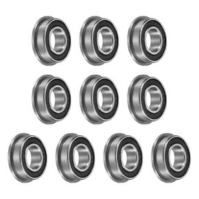 uxcell 10pcs F688-2RS Flanged Ball Bearing 8x16x5mm Chrome Steel Double Rubber Seals Miniature Bearing, Deep Groove Ball Bearings, P6 (ABEC 3)