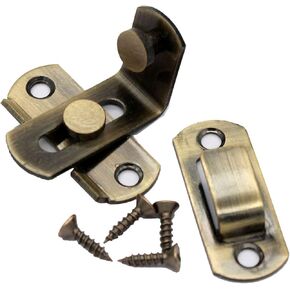 90 Degree Right Angle Door Latch Hasp Bending Latch Buckle Bolt Sliding Lock Barrel Bolt with Screws for Doors and Windows