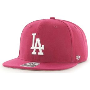'47 Los Angeles Dodgers Hat Mens Womens Adjustable Baseball Cap, Structured Fit, Cardinal Red, One Size