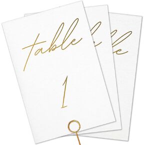 Wedding Table Numbers - Gold Table Numbers for Wedding Reception - Table Number Cards - Table Wedding Number Cards - Table Numbers 1-30