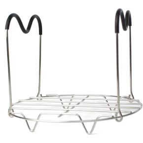 Steamer Rack Trivet with Heat Resistant Silicone Handles Compatible with Instant Pot 6 & 8 qt Accessories, Stainless Steel Steaming Rack Trivet Stand for Pressure Cooker in Saudi Arabia