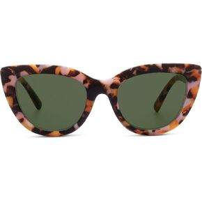 Peepers by PeeperSpecs Women's Capri Polarized Sunglasses Cat Eye, Pink Botanico, No Correction