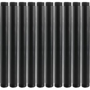 3/4"x 2" Black Painted Industrial Pipe - Home Expert 10 Pack Black Malleable Cast Iron Pipe Heavy Duty Pre Cut Metal Pipe Threaded Gray Pipe Fitting for Industrial Vintage Style DIY Project