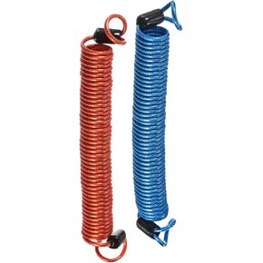 2pcs Disc Lock Security Steel Cable - Plastic Coated Spring Reminder Wire Anti-Theft Rope, Apply to Outdoor (2.5mmx2.5m, Blue,Red)