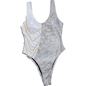 Women Chain Decor One Piece Swimsuit