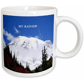 3dRose Coffee Mug, Size - 11oz - Mt Rainier With Snow America The Beautiful - funny coffee cup gift