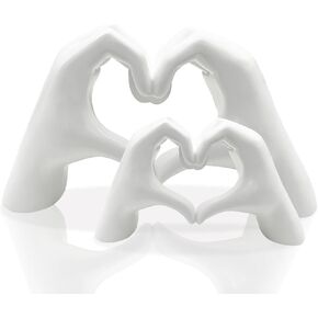 Purple Heart Hands Sculpture Aesthetic Love Decor for Living Room Bedroom Bookshelf,Love Finger Sculpture Wedding Decoration for Coffee Table Office Bedroom TV Cabinet Small Space,Unique Idea(purple)