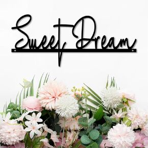 Sweet Dream Metal Sign, Sweet Dream Wall Decor 12" x 5", Bedrooms, Nurseries and Lounges Wall Art Decor, Housewarmings, Birthdays and Holidays Ideal Gift