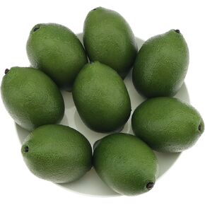8pcs Artificial Lifelike Simulation Green Lemon Decoration Fake Fruit House Kitchen Party Decorative Props