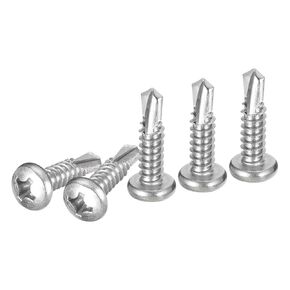 #10x2" Pan Head Self Drilling Screws - 50Pack - 410 Stainless Steel Phillips Drive Self Tapping Sheet Metal Screws