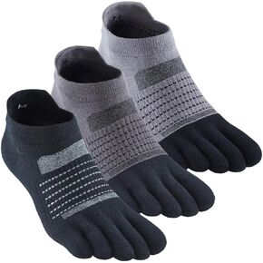 Toe Socks for Men and Women Coolmax Five Finger No Show Athletic Running High Performance Lightweight 3 Pairs