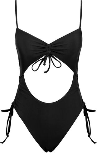 الساحلية روز المرأة قطعة واحدة المايوه مثير انقطاع الرباط التعادل Ruched Monikinis عالية الخصر ثوب السباحة ملابس السباحة in Kuwait