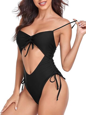 الساحلية روز المرأة قطعة واحدة المايوه مثير انقطاع الرباط التعادل Ruched Monikinis عالية الخصر ثوب السباحة ملابس السباحة in Kuwait