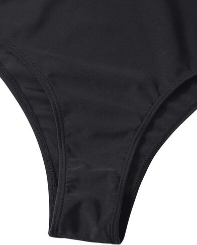 Milumia Women's Cut Out One Piece Bathing Suit Ring Linked Asymmetrical Swimsuit Monokinis Black Medium in Saudi Arabia
