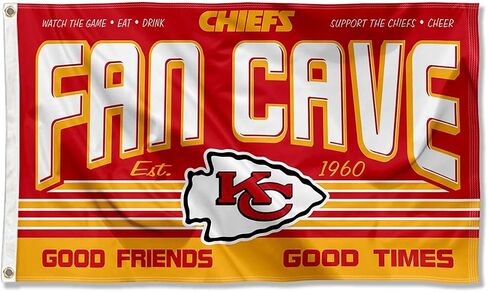 Kansas City Chiefs Fan Man Cave Banner Flag in Saudi Arabia
