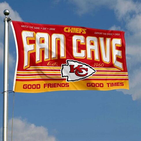 Kansas City Chiefs Fan Man Cave Banner Flag in Saudi Arabia