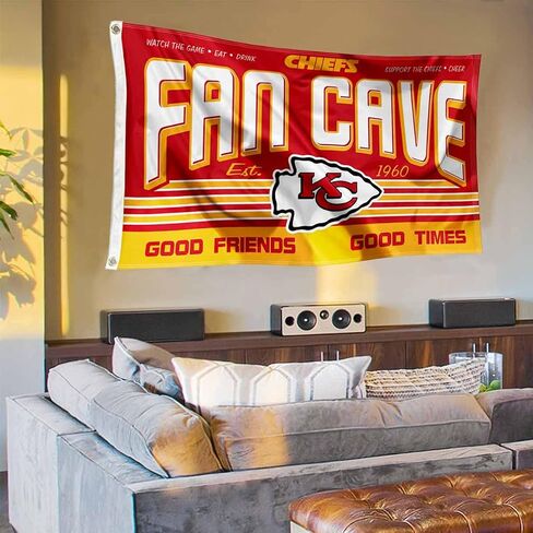 Kansas City Chiefs Fan Man Cave Banner Flag in Saudi Arabia
