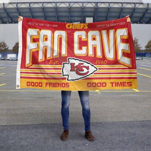 Kansas City Chiefs Fan Man Cave Banner Flag in Saudi Arabia