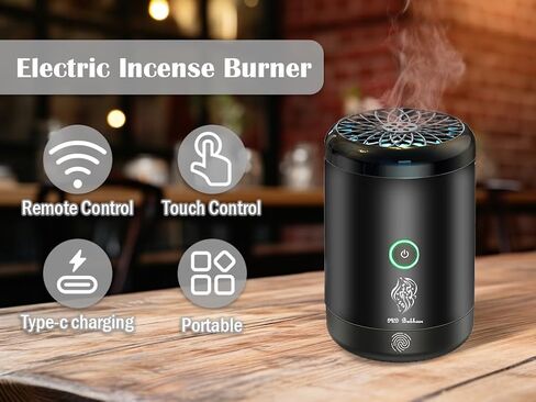 مبخرة كهربائية، بخور كهربائي محمول، مبخرة بخور إلكترونية عربية قابلة لإعادة الشحن عبر USB، مبخرة كهربائية للسيارة مع 16 لونًا من أضواء LED، تستخدم للسيارة والمنزل in Kuwait