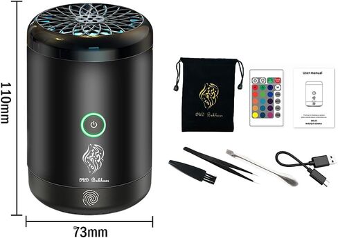 مبخرة كهربائية، بخور كهربائي محمول، مبخرة بخور إلكترونية عربية قابلة لإعادة الشحن عبر USB، مبخرة كهربائية للسيارة مع 16 لونًا من أضواء LED، تستخدم للسيارة والمنزل in Kuwait