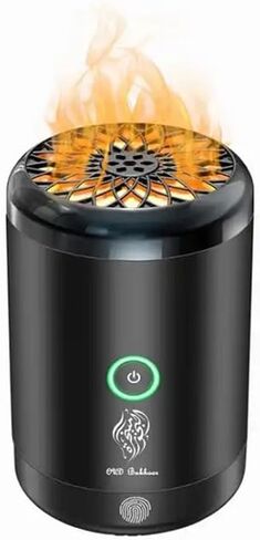 مبخرة كهربائية، بخور كهربائي محمول، مبخرة بخور إلكترونية عربية قابلة لإعادة الشحن عبر USB، مبخرة كهربائية للسيارة مع 16 لونًا من أضواء LED، تستخدم للسيارة والمنزل in Kuwait