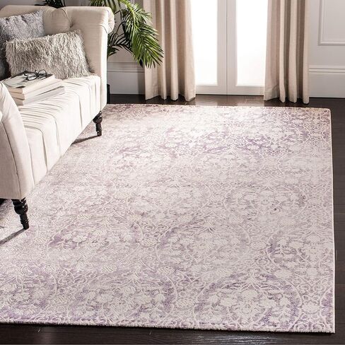 SAFAVIEH Passion Collection Area Rug - 9' x 12', Lavender & Ivory, Vintage Distressed Design, Non-Shedding & Easy Care, Ideal for High Traffic Areas in Living Room, Bedroom (PAS403A) in Saudi Arabia