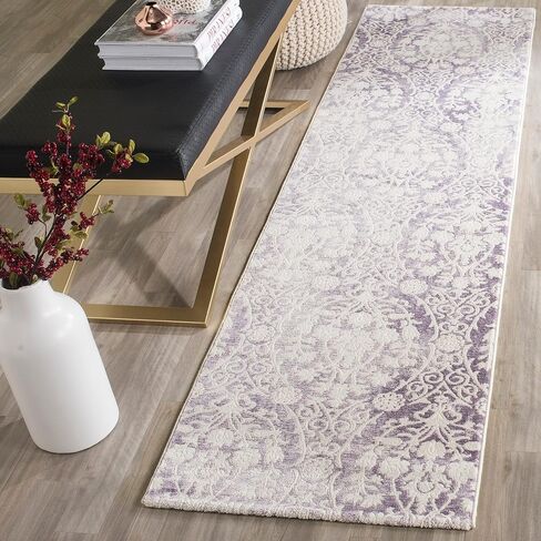 SAFAVIEH Passion Collection Area Rug - 9' x 12', Lavender & Ivory, Vintage Distressed Design, Non-Shedding & Easy Care, Ideal for High Traffic Areas in Living Room, Bedroom (PAS403A) in Saudi Arabia