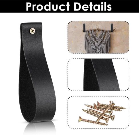 Leather Wall Hanging Strap, Ymapinc 8 Pcs Artificial Leather Wall Strap Hooks Wall Mounted Loop for Hanging Leather Strap Hangers for Bathroom Kitchen Bedroom Towel Holder Supplies in Saudi Arabia