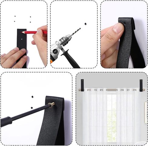 Leather Wall Hanging Strap, Ymapinc 8 Pcs Artificial Leather Wall Strap Hooks Wall Mounted Loop for Hanging Leather Strap Hangers for Bathroom Kitchen Bedroom Towel Holder Supplies in Saudi Arabia