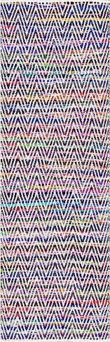 nuLOOM Rochell Hand Woven Chevron Runner Rug, 2' 6" x 6', Indigo in Saudi Arabia