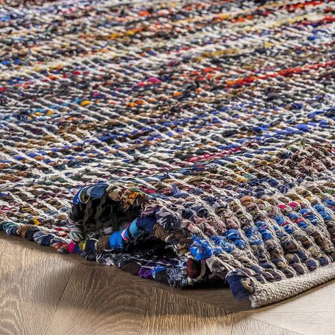 nuLOOM Rochell Hand Woven Chevron Runner Rug, 2' 6" x 6', Indigo in Saudi Arabia
