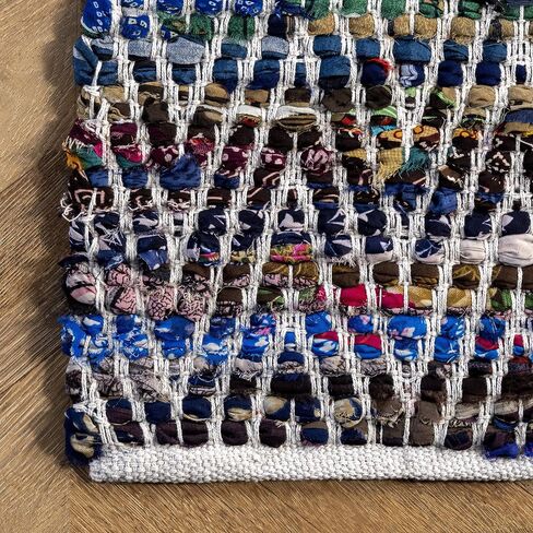 nuLOOM Rochell Hand Woven Chevron Runner Rug, 2' 6" x 6', Indigo in Saudi Arabia