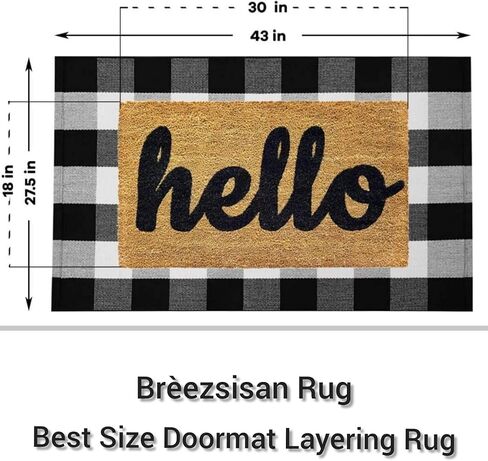Striped Black White Rug Cotton Outdoor Indoor Layering Doormat Rug 2'x4.3' Front Door Mat Washable Cotton Woven Carpet for Bed Porch Farmhouse Laundry Bath Decor in Saudi Arabia