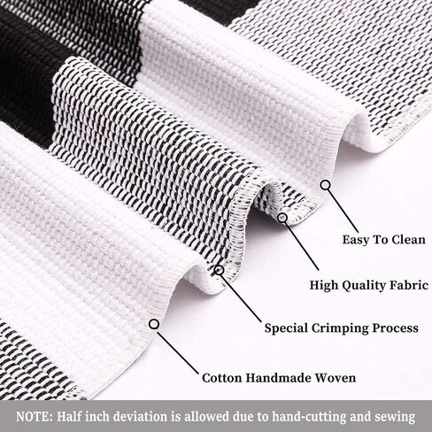 Striped Black White Rug Cotton Outdoor Indoor Layering Doormat Rug 2'x4.3' Front Door Mat Washable Cotton Woven Carpet for Bed Porch Farmhouse Laundry Bath Decor in Saudi Arabia