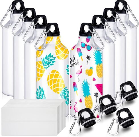 8 Packs Sublimation Cups Sublimation Water Bottle Blanks with 16 Shrink Wrap 20 oz Blank Sport Water Bottles Insulated Water Bottles with Hook and Leak Proof Twist Cap for Camping Climbing in Saudi Arabia