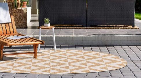 Unique Loom Outdoor Collection Area Rug - Napa (4' 1" x 6' 1" Rectangle, Charcoal Gray/ Ivory) in Saudi Arabia