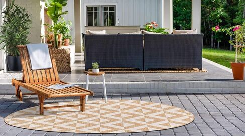 Unique Loom Outdoor Collection Area Rug - Napa (4' 1" x 6' 1" Rectangle, Charcoal Gray/ Ivory) in Saudi Arabia