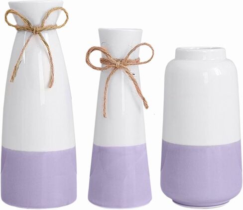 Flower vase for Home Decor ,White vase Ceramic vase, Set of 3 vases for Flowers,Farmhouse Decor for The Home Bud vases,Decorations for Living Room (Grey) in Saudi Arabia
