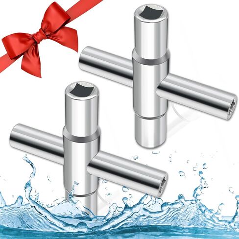2PCS Water Key 4 Way Wrench Set, Sillcock Key Faucet Key Silcock Key for Spigots, Faucet, Valve and Cabinet Cupboard in Saudi Arabia