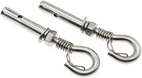 2Pcs Expansion Hook M8 Open Heavy Duty Expansion Screw Hook Anchor Bolt Cup Concrete Brick Hook 304 Stainless Steel (with Spring Buckle) in Saudi Arabia